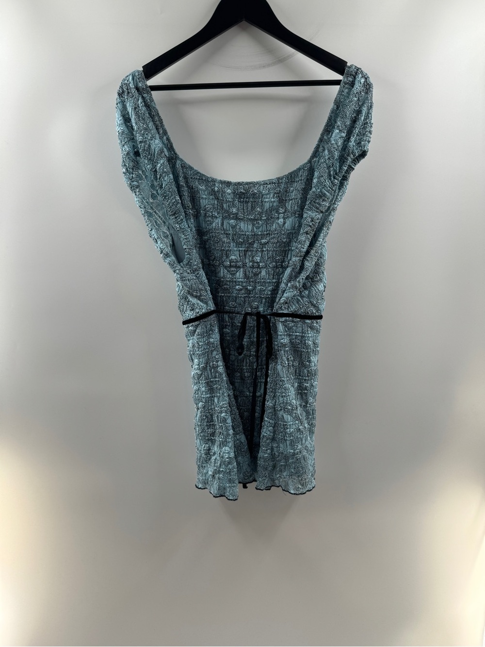 Venezia Blue Lace Trim Ruched Top – Women's 14/16 - Picture 5 of 6
